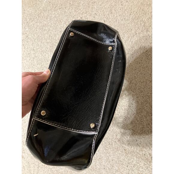 KATE SPADE LARGE BLACK, WHITE PATTON LEATHER HANDBAG (ASIS) - Picture 12 of 16